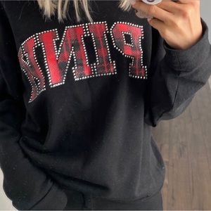 PINK VS | Black Bedazzled Long Sleeve Pullover